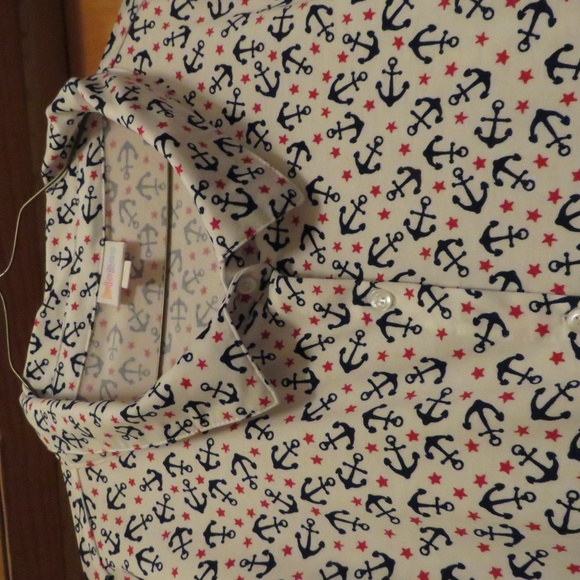 Lularoe Anchor Button Up Dress Valentina Top 3XL - Picture 2 of 5